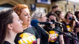 Girls singing in the Lancashire Youth Vocal Ensemble